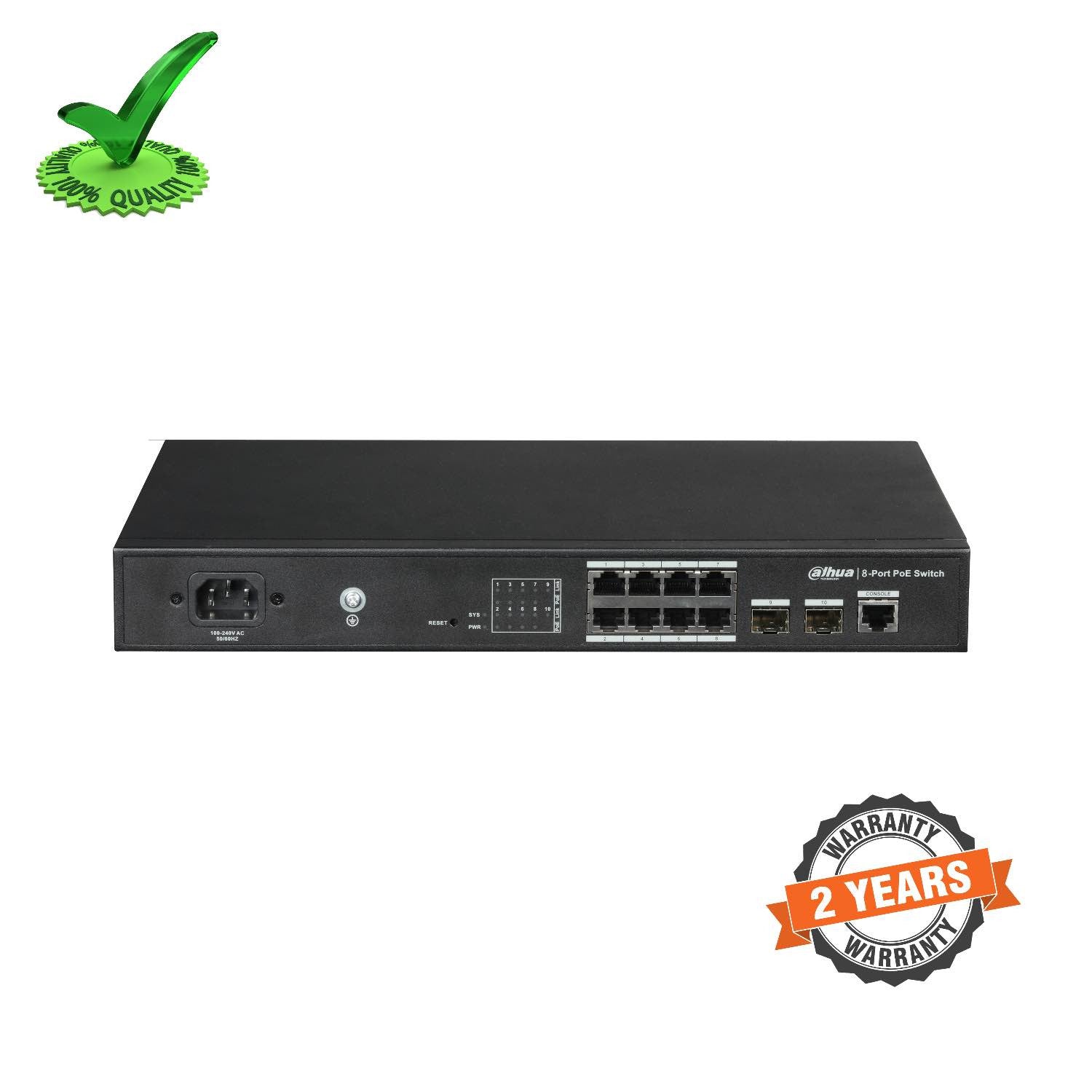 Dahua DH-PFS4210-8GT-150 8-Port PoE Gigabit Managed Switch Dahua DH-PFS4210-8GT-150 8-Port PoE Gigabit Managed Switch